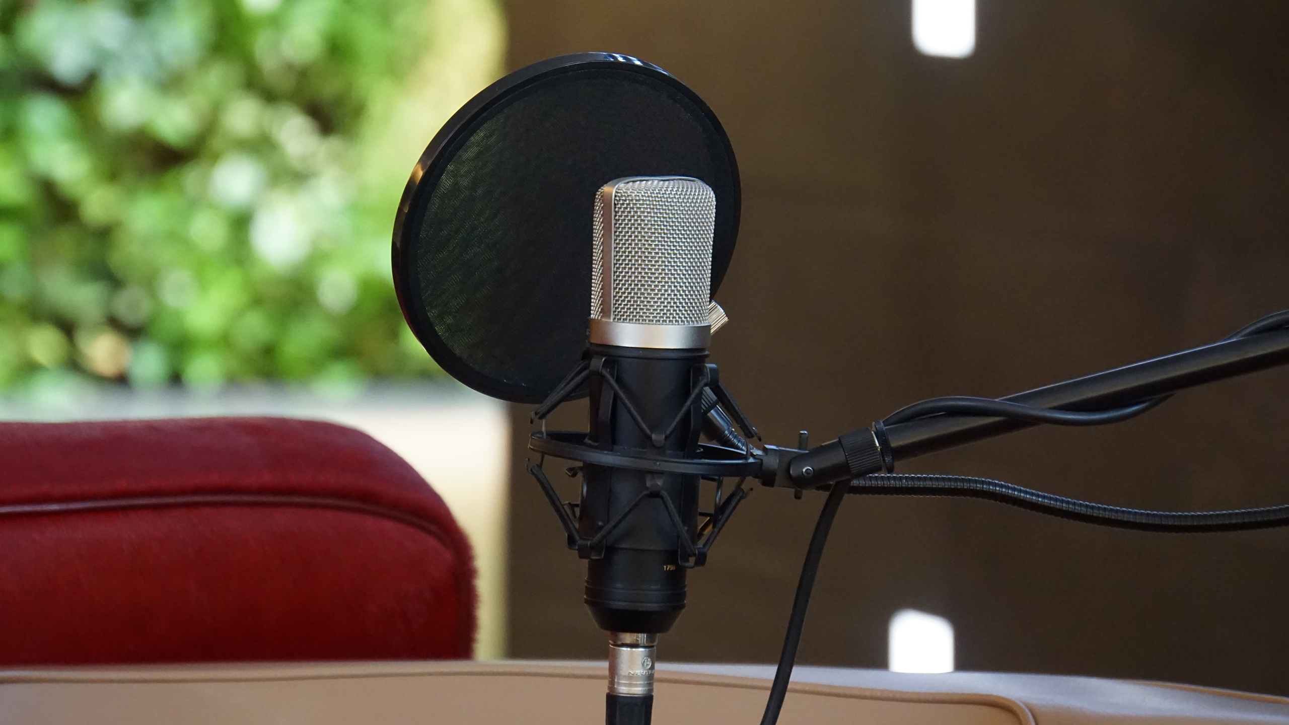 Microphone in recording studio