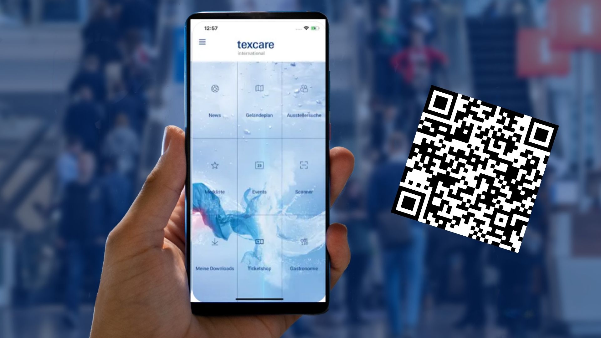 Texcare App auf einem Smartphone