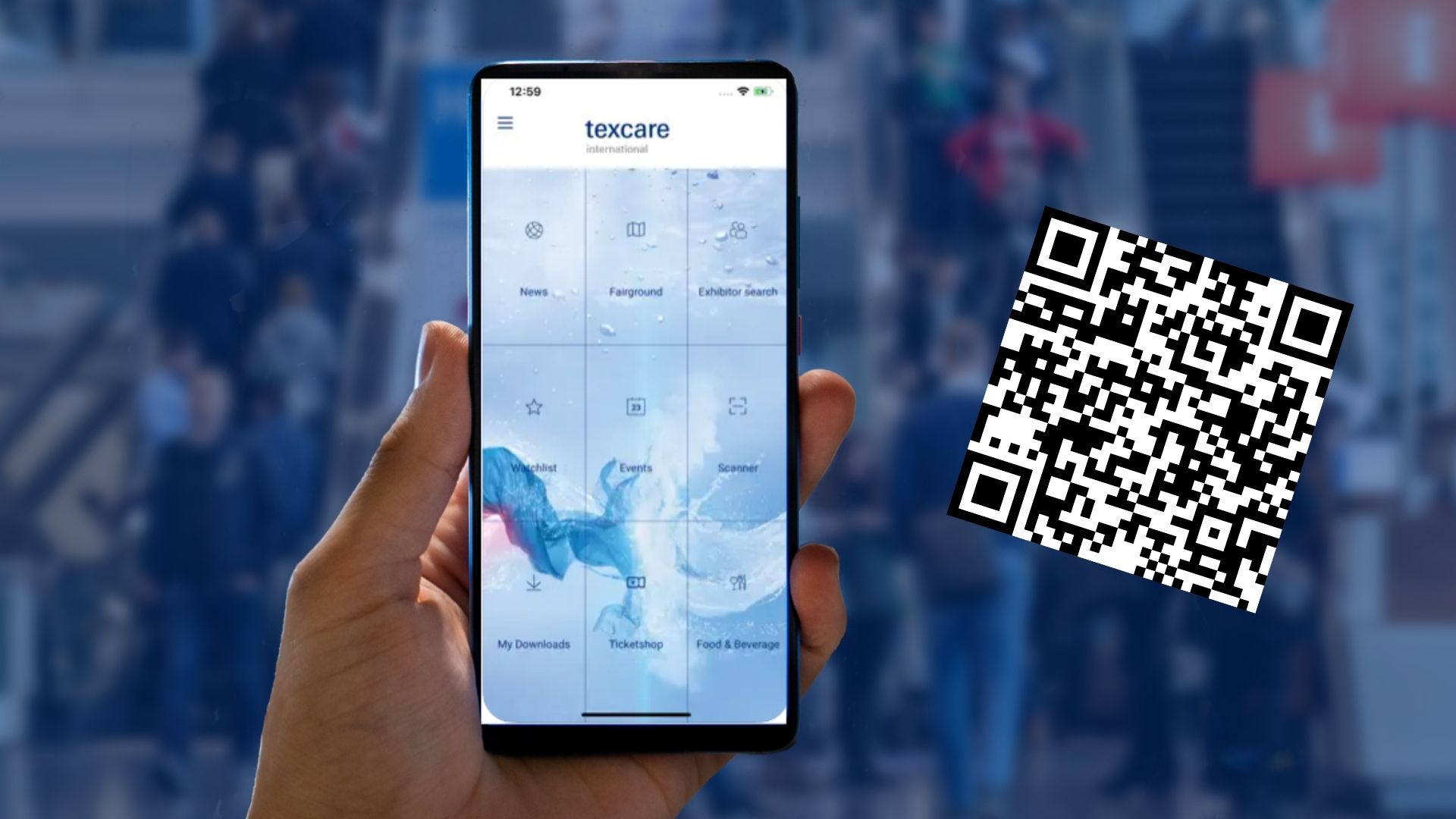 Texcare App on a smartphone