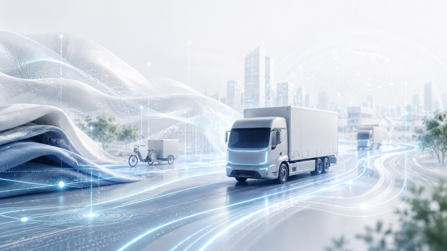 Digitalised textile logistics with electric delivery transport