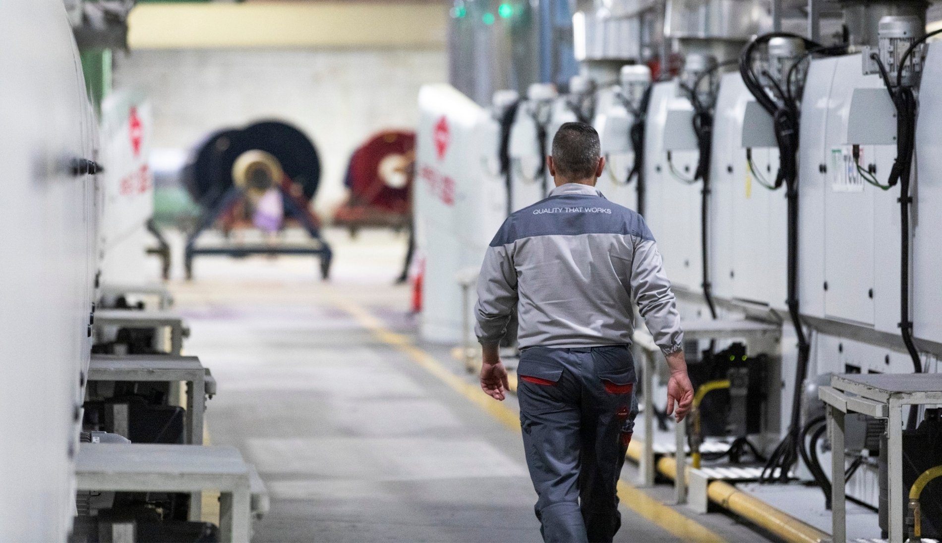 Employee monitoring automated textile production facility