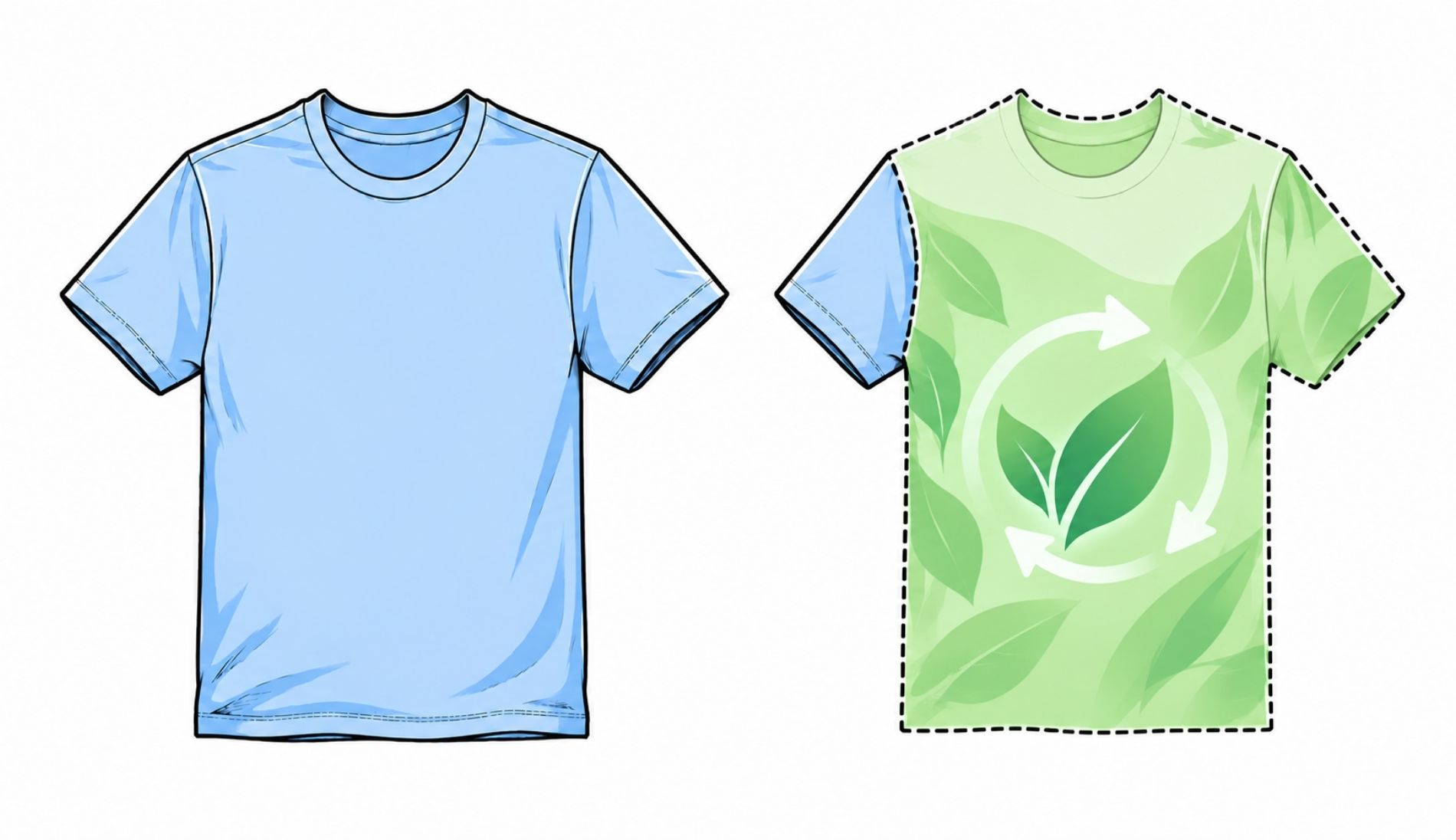 T-shirt design with circular economy symbol
