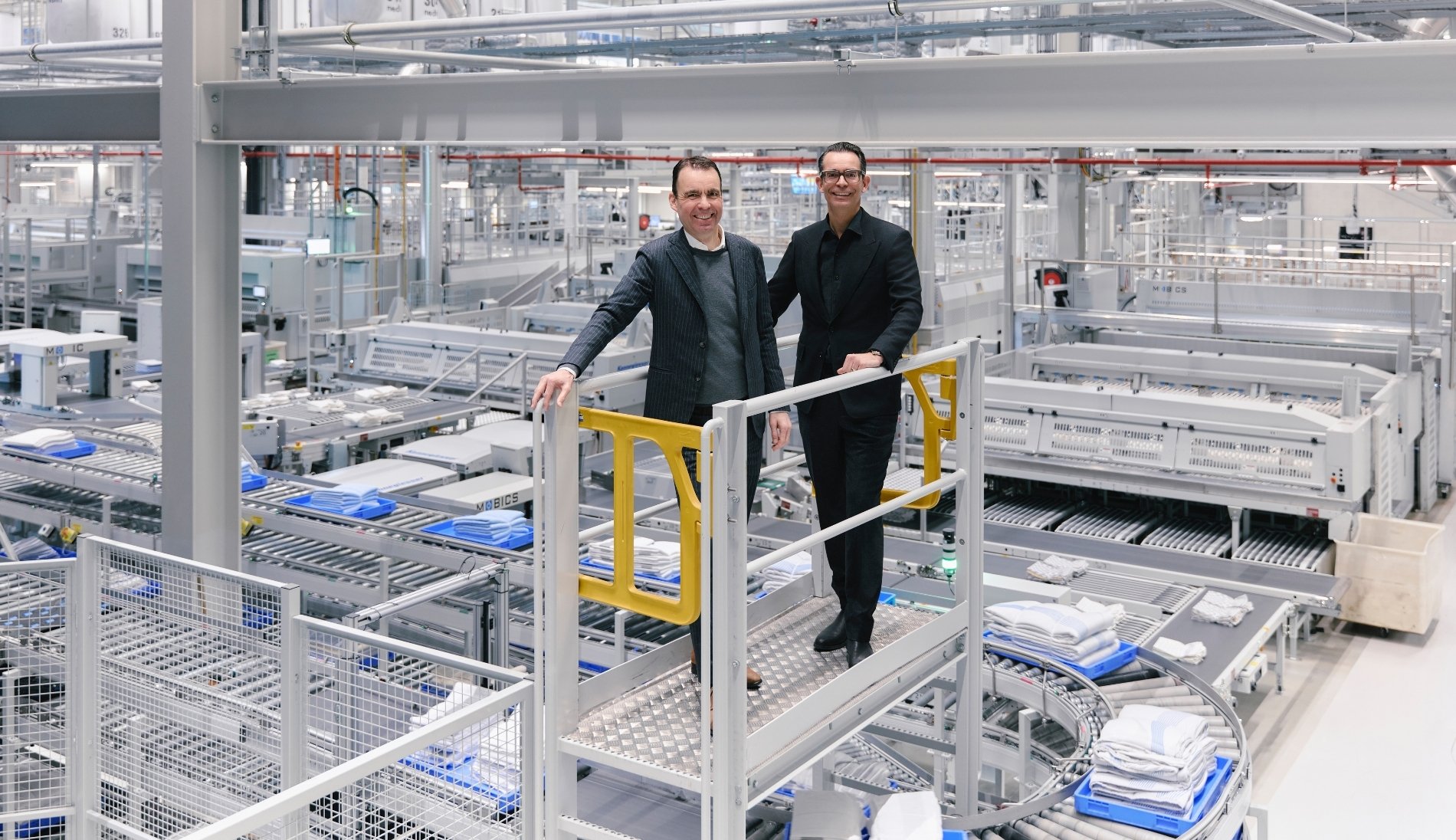 Stef and Luuk de Win in their hospital laundry