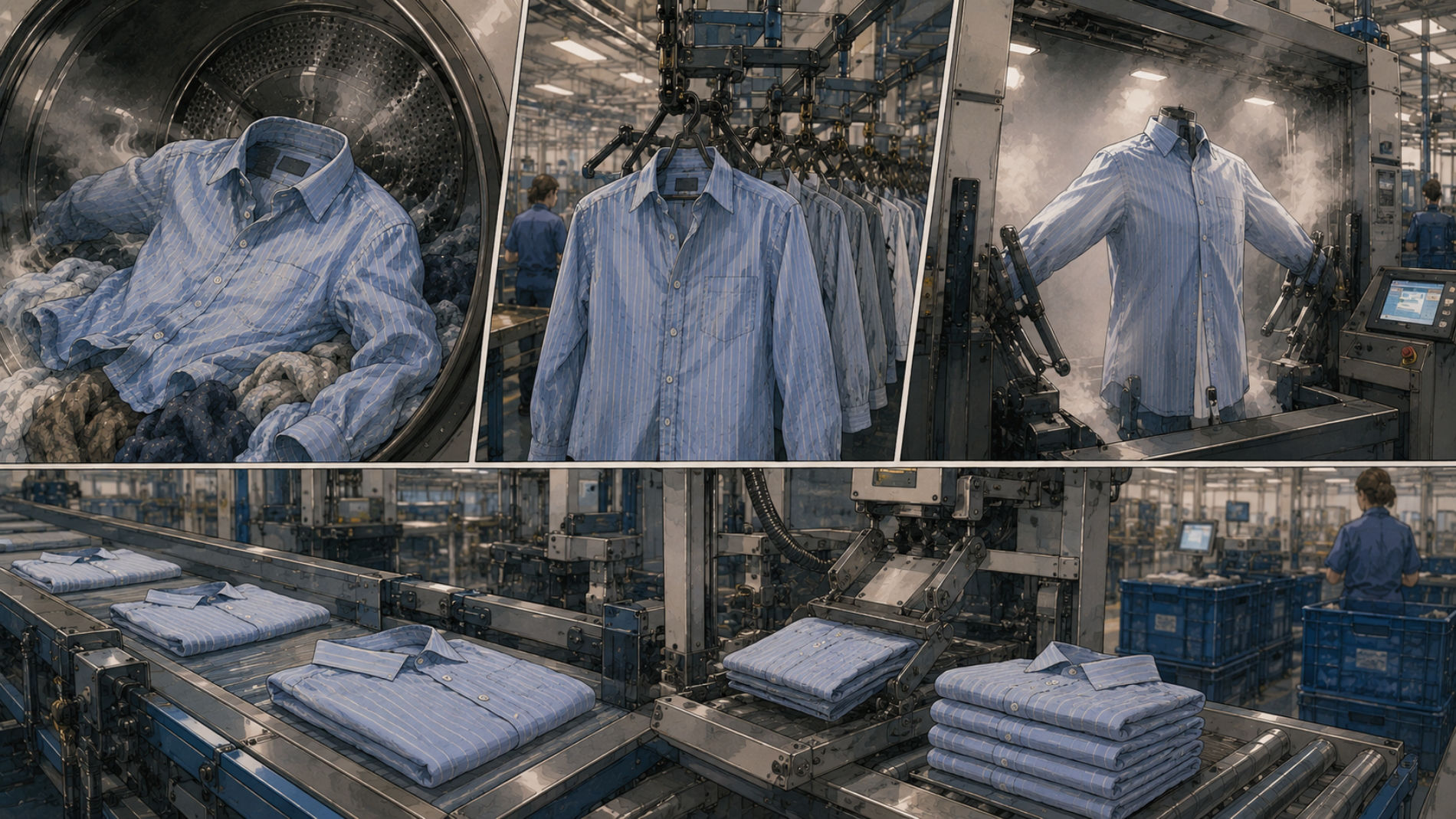 Automated processing and folding of residents’ laundry