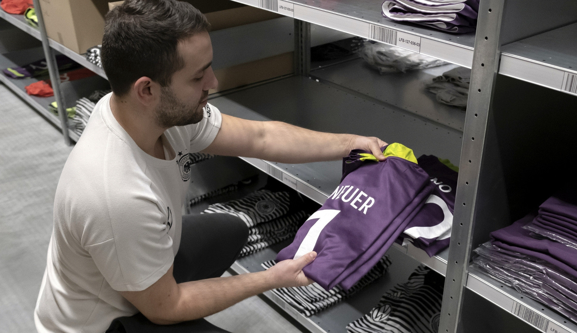 Manuel Neuer shirt prepared in team storage