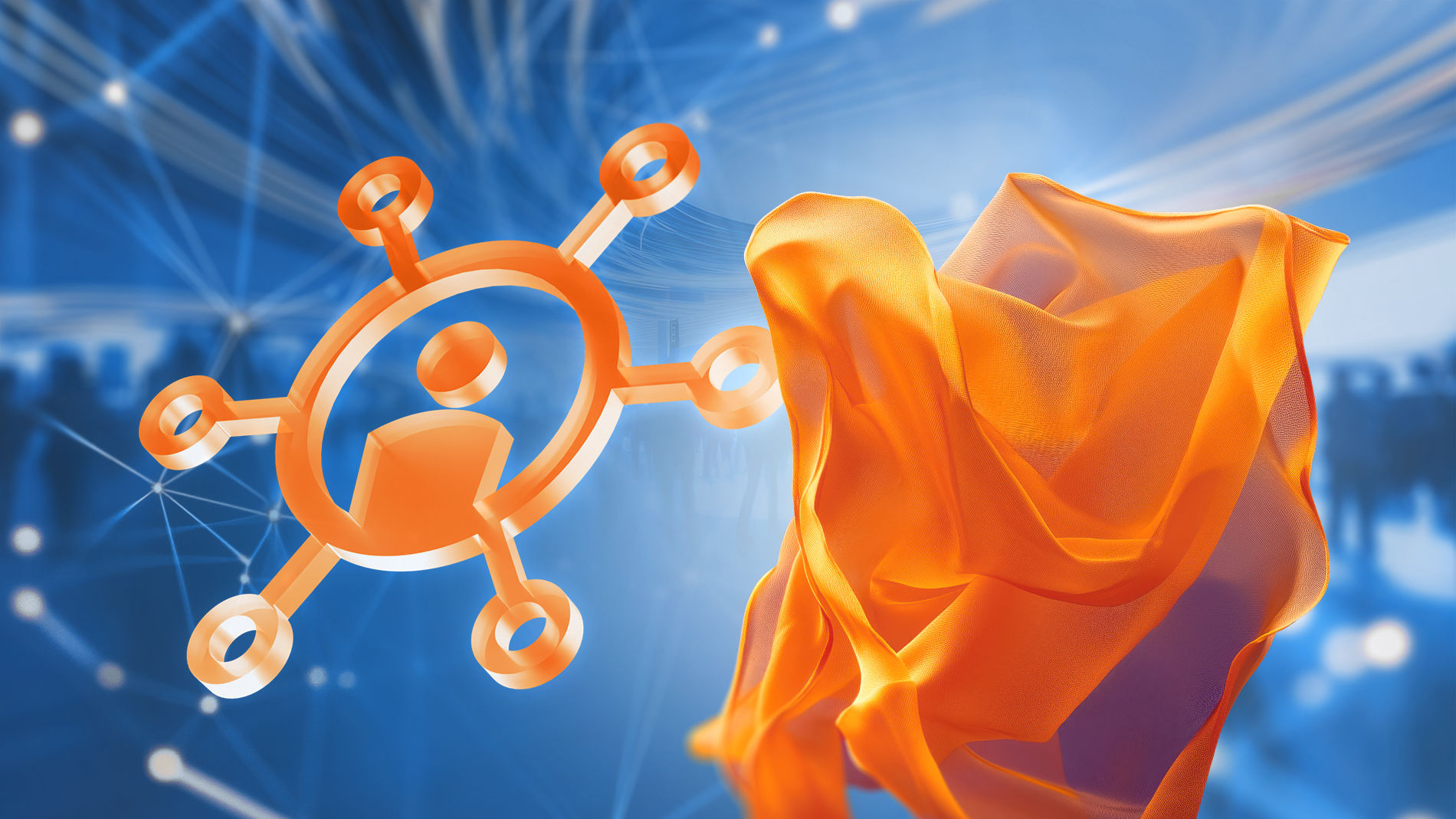 Person icon next to cloth in orange